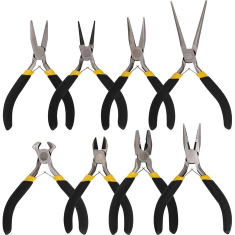 Set di 8 pinze per gioielleria - Include diverse pinze e tagliafili - Per la creazione di gioielli (1/3)