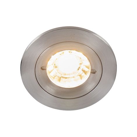QAZQA Modern Recessed Spotlight Steel Round IP44 - Xena
