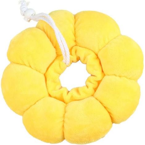Collar de recuperación para gatos, amarillo, algodón, 20 x 20 cm, collar ajustable, collar para gatos, collar protector para gatos (1/4)