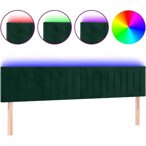 Maison Exclusive - Cabecero con LED de terciopelo gris oscuro 160 (1/5)