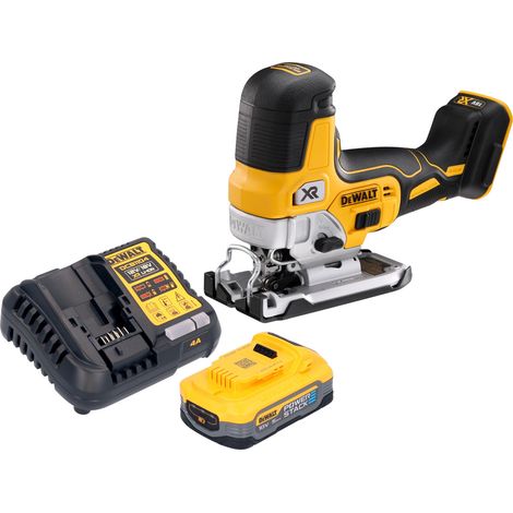 Sierra de calar a batería DeWalt DCS 335 H1 18 V 135 mm sin escobillas + 1 batería Powerstack de 5,0 Ah + cargador (1/5)