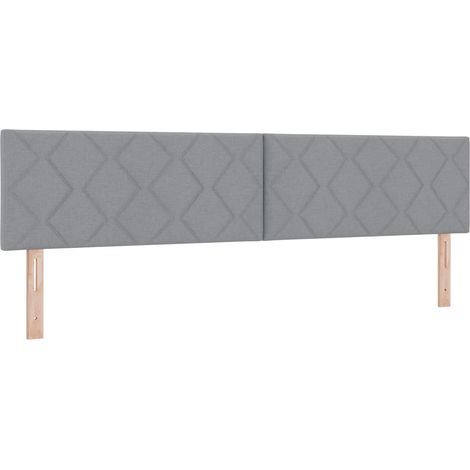Maison Exclusive - Tête de lit LED Gris clair 200 cm tissu (1/5)