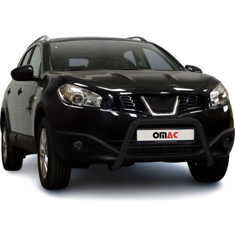 Pare-Buffle Avant Pour Nissan Qashqai 2010-2013 Acier Inoxy Noir (1/5)