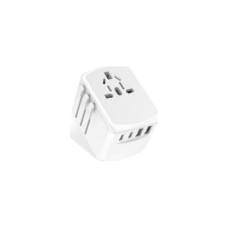 Adaptateur de voyage universel multiprise mondiale - Chargeur de voyage international avec 2 ports USB C et 2 ports USB, adaptateur de voyage tout-en-un Royaume-Uni vers UE, États-Unis, Royaume-Uni, A (1/5)