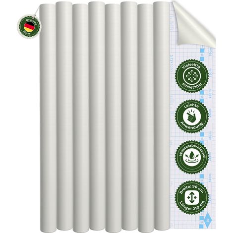 Klebefolie Klebefolie Möbel – Möbelfolie selbstklebend Weiß 2er Set, 2 x 90 x 210 cm, zuschneidbar, rückstandsfrei entfernbar – Veluxis