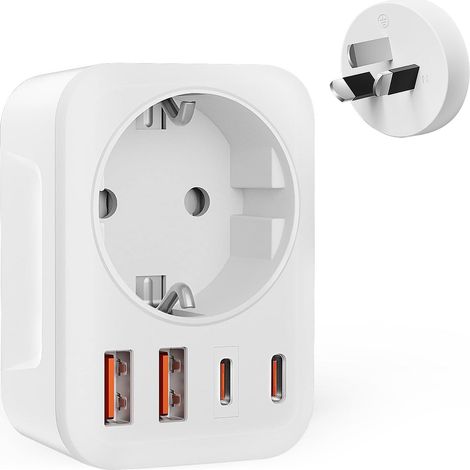 Steckeradapter für Australien, China, Neuseeland, mit 2 USB- und 2 USB-C-Reiseadapter, FR 2-polig auf AU 3-polig, Argentinien, Fidschi Typ I-Steckeradapter