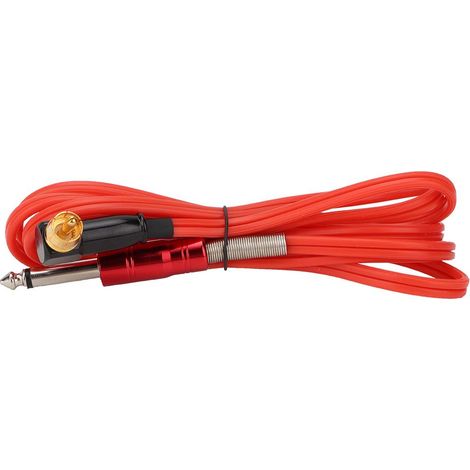 Câble de connexion RCA à angle droit en silicone souple de 1,8 m pour machines de tatouage (Rouge) (1/5)