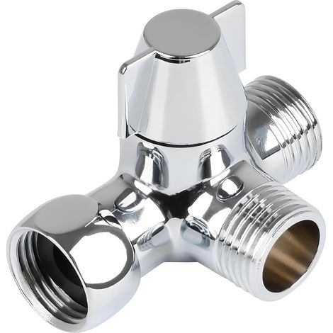 1 Inverseur Robinet Laiton, Valve 3 Voies G1/2, Adaptateur T Douchette, Pour Salle De Bain (1/5)