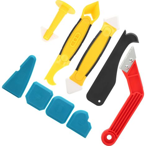Kit de 9 spatules et grattoirs pour mastic et silicone, outils de lissage multifonction. (1/5)