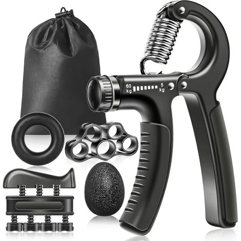 Handtrainer-Set, 5-teilig, mit einstellbarem Widerstand von 5 bis 60 kg für Hand- und Fingerkraft – Grifftraining – Unterarmtraining (1/5)