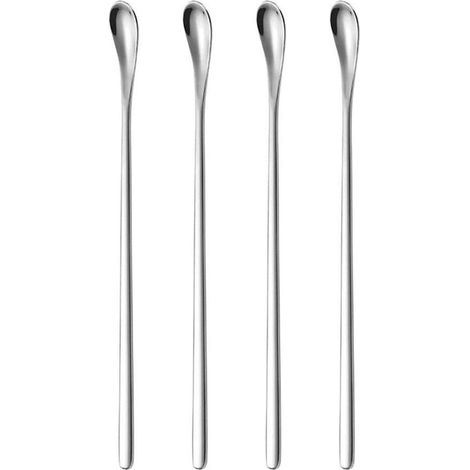 Rührlöffel aus Edelstahl für Kaffee und andere Getränke,Rührstab für die Zubereitung von Cocktails,4-teiliges Set (19 cm)