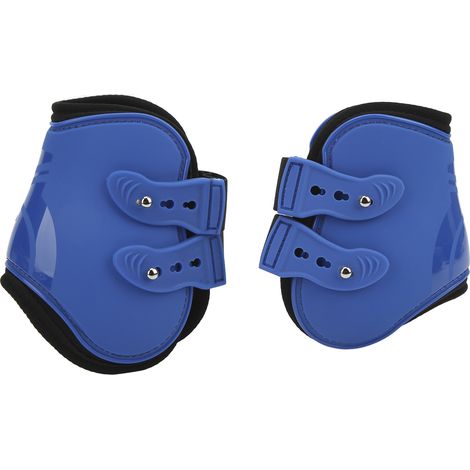 2 Pièces Bottes de Protection pour Chevaux en Néoprène PU, Bleu - M, Protections pour Membres Postérieurs (1/5)