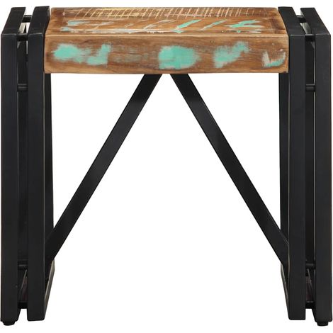 Maison Exclusive - Tavolino Salotto Multicolore 40x40x35cm Legno Massello Recupero (1/5)