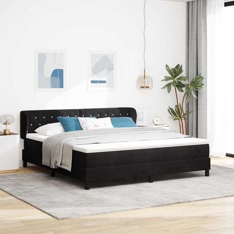 vidaXL Letto a molle con testiera Nero 180 x 200 cm Velluto (1/5)