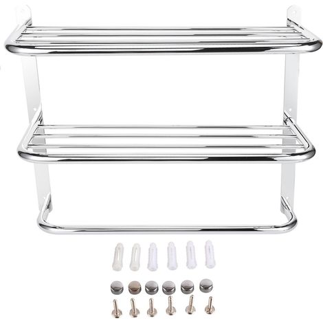 Étagère de salle de bain, support pour toilettes à 3 niveaux avec porte-serviettes mural, salon, cuisine (1/5)