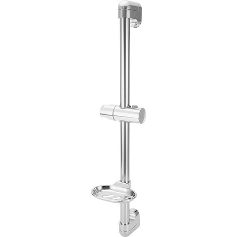 Support de pommeau de douche en acier inoxydable, porte-savon rotatif à 360°, barre coulissante à hauteur réglable pour douchette. (1/5)