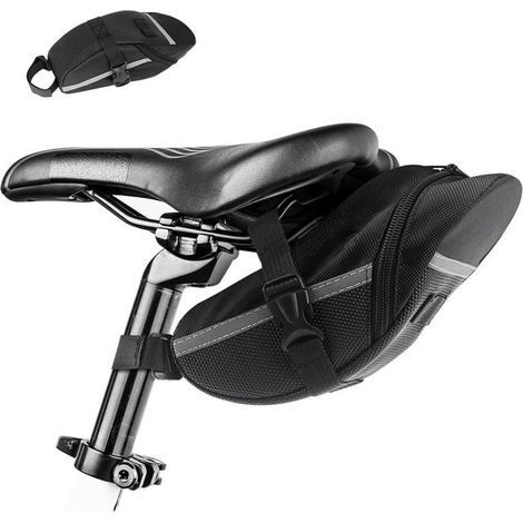 BelleRise – Wasserdichte Mountainbike-Satteltasche, Rennrad-Hecktasche, Mini-Hecktasche mit Reflektorstreifen, strapazierfähiges 600D-Nylon (1/5)