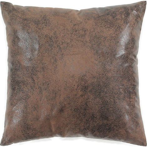 Coussin d'allaitement aspect cuir marron 40x40cm – Déhoussable – Style vintage pour canapé et fauteuil – Thedecofactory (1/5)