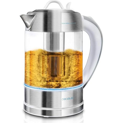 Bouilloire électrique 1,7 L 2-en-1 Verre/Acier 2200 W
