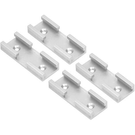 Pièces d'intersection en T, Kit de Connecteurs en Aluminium pour Menuiserie, Goulotte en T, Outils Universels pour Le Travail du Bois, 4 Pièces (Silver) (1/5)