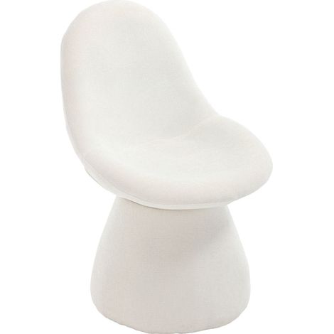 Wahson Dining Chairs Chenille, Swivel Kitchen Chairs Armless for Dining Room Kitchen Lounge Living Room, White