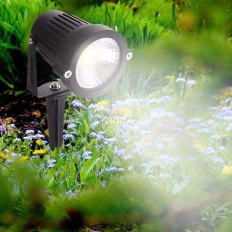 Lot de 4 spots LED d'extérieur COB 5 W 220 V IP65, étanches et réglables, éclairage de jardin pour allées et plantes (1/5)