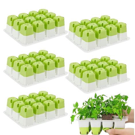 Plateau de germination en silicone - 5 têtes de semis  Plateau de germination 12 alvéoles  Pot de germination en silicone  Conteneur de germination (1/4)