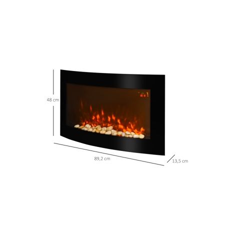Elektrokamin mit Heizung, Wandkamin mit LED Flammeneffekt, 7 Flammenfarben, 1000/2000 W, elektrischer Kamin mit Timer, Einstellbare… (1/5)