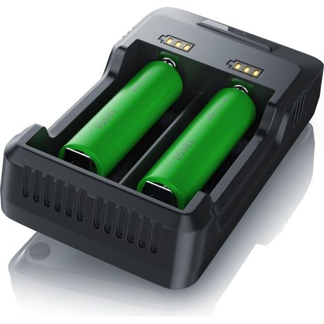 Aplic Batterie-Ladegerät 2000 mA, USB Akku Lader mit zwei Steckplätzen für Ni-MH / Ni-Cd / Li-ion Akkus (1/5)