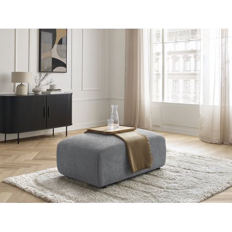 BOBOCHIC - Pouf petit JANA tissu texturé Gris foncé (1/5)