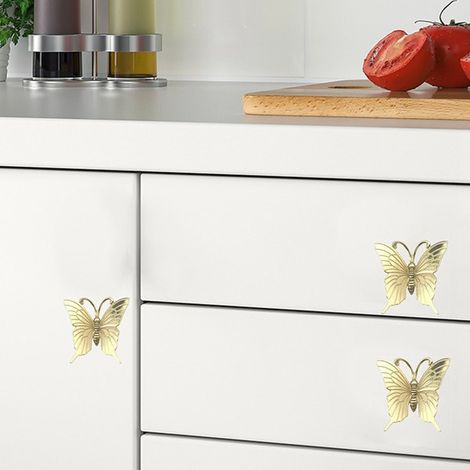 Zwei luxuriöse Ziergriffe aus vergoldetem Messing, Schrank-/Schubladentürgriffe komplett aus reinem Kupfer.