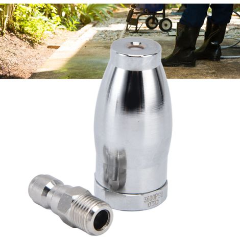 [Reinigungszubehör] 3600 PSI Turbo-Rotationslanze mit 1/4"-Schnellanschluss für Hochdruckreiniger - Edelstahl - Düse (1/5)