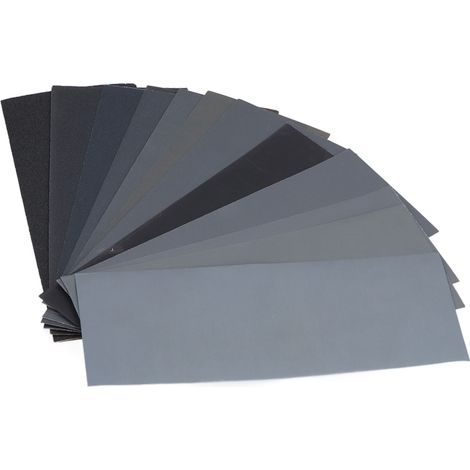 Papier de Verre Sec et Humide Grain 120-3000 Kit de Ponçage 14 Pièces Imperméable