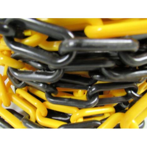 Plastic Safety Barrier Chain Fence 25M 6MM Yellow Black (Decorative Garden Drive ) (1/3)