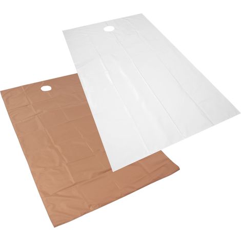 Lot de 2 Draps de Table de Massage avec Trou Visage, Couvre-Spa Esthétique, Serviette de Soin Professionnelle, Blanc et Café Foncé, 80x190cm, Accessoire Institut de Beauté (1/5)