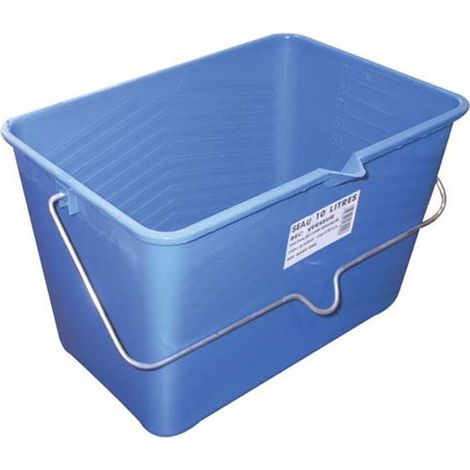 Seau a Peinture 10L Noir avec Bec Verseur Integre - Anse Metallique Renforcee - Compatible Rouleau 25cm - CIRET