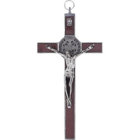 Croix Murale Métal Jésus Christ - Décoration Catholique pour Salon Chambre Porte (1/5)