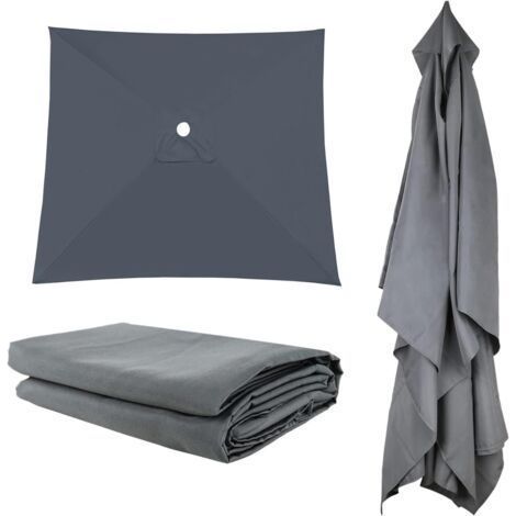 1 - Toile De Remplacement - Parasol Rectangulaire - Protection UV Et Imperméable - Pour Jardin Terrasse Piscine - Gris - 200x200cm (1/5)