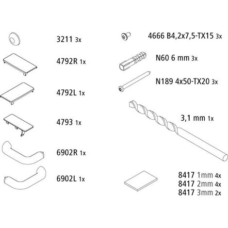 Kermi 2535850 ZBLI047 Jeu de petites pièces de montage