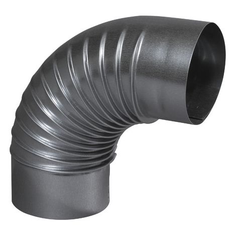 TEN – Coude plissé 90° en aluminium 111 mm – Raccord fumisterie pour appareils à gaz – Longueur 187 mm – Hauteur 373 mm
