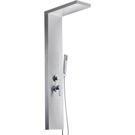 ZENY Panneau colonne de douche hydromassante 3 jets Gris / Argent (1/5)