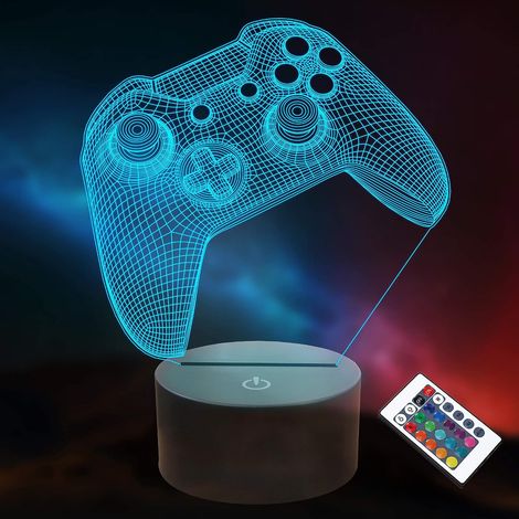 Lampe Veilleuse 3D - Veilleuse Avec Télécommande Et Commande Tactile - 16 Couleurs Réglables - Idéale Pour Chambre D'Enfant - 1 Pièce (1/5)