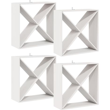 Maison Exclusive - Weinregal 4 pcs Weiß 62 x 25 x 62 cm Massives