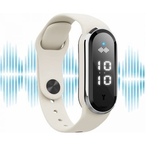 Bracelet anti-moustique ultrasonique Montre à insectes USB rechargeable/étanche pour enfants et adultes (blanc) (1/5)
