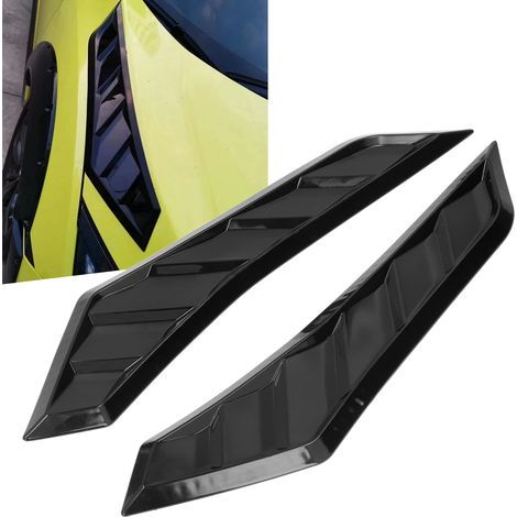 2 Pièces Bouches d'Aération pour Capot Noir Brillant, Couverture en Caoutchouc Universelle pour Voiture (1/5)