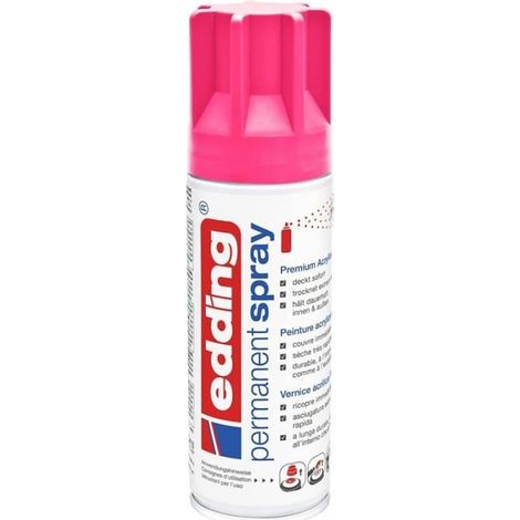 Bombe de Peinture Acrylique - Edding - 5200 - Rose Fluo - 200 ml - Application Facile (1/5)