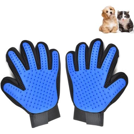 1 paio di guanti per la rimozione del pelo degli animali domestici, guanti per massaggi per animali, guanti per la toelettatura di cani, gatti, conigli e altri animali domestici (1/5)