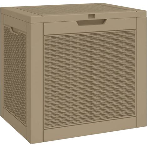 Garden Storage Box Light Brown 55.5x43x53 cm Polypropylene vidaXL
