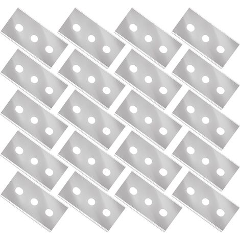 20 Pièces Lames De Rechange Argenté, Grattoirs Double Face (1/5)
