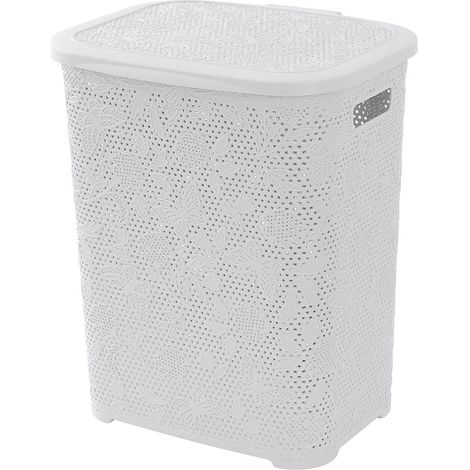 PORTABIANCHERIA PLASTICA FLOWER 50L BIANCO